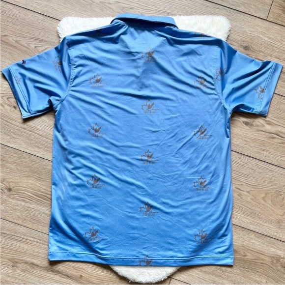 ROLO GOLF Blue Canadiana Print Polo Shirt Size XL - Picture 3 of 6